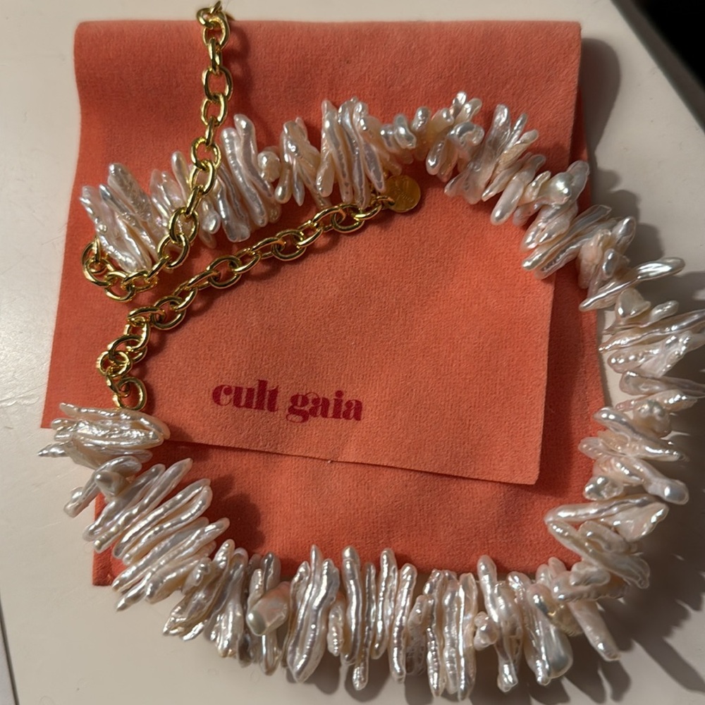 Cult Gaia Aliza choker freshwater pearl necklace